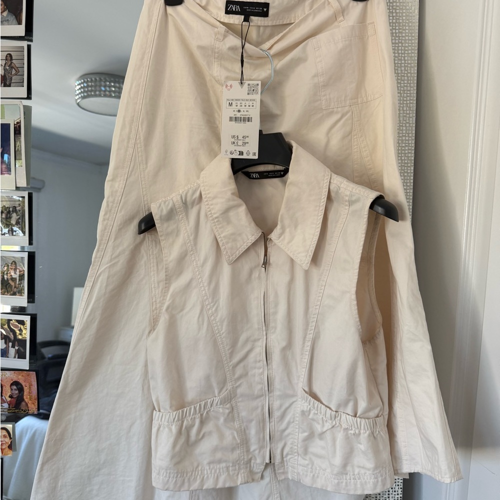 Zara Cream Skirt and Top Set Women